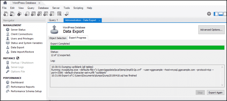 How to Make a MySQL Database Backup With MySQL Workbench - GreenGeeks