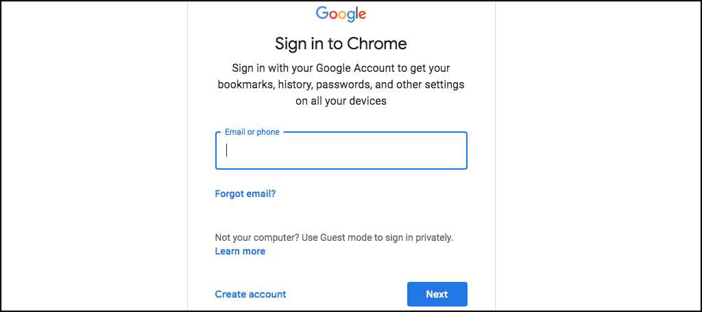 Sign in to your google chrome account