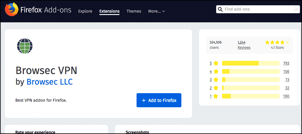 Click on the add to firefox button