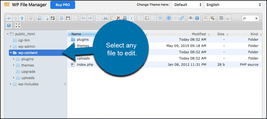 Select file to edit