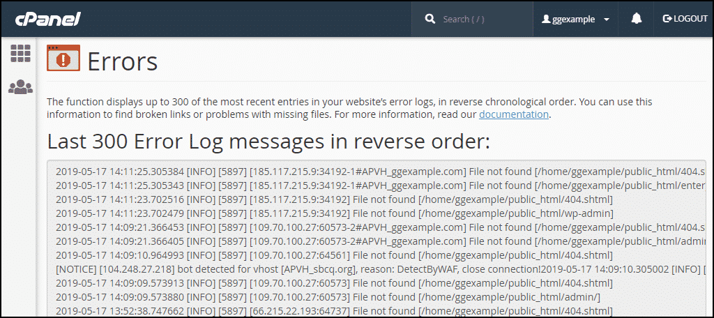 How to View Your Website Error Logs in cPanel - GreenGeeks