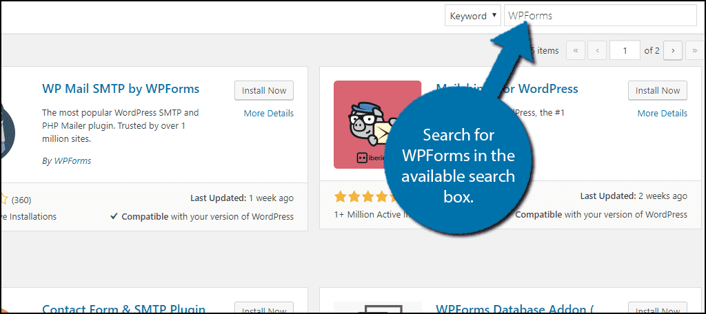 Search For WPForms