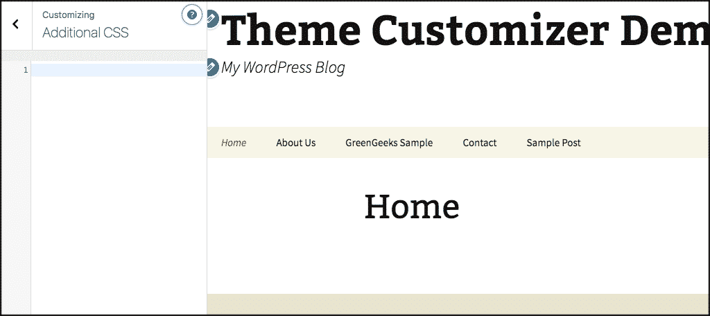 Additional css panel in wordpress theme customizer