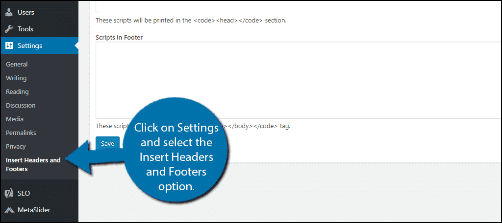 Insert Headers and Footers Option