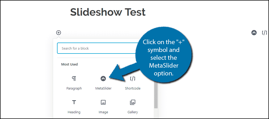 Select MetaSlider