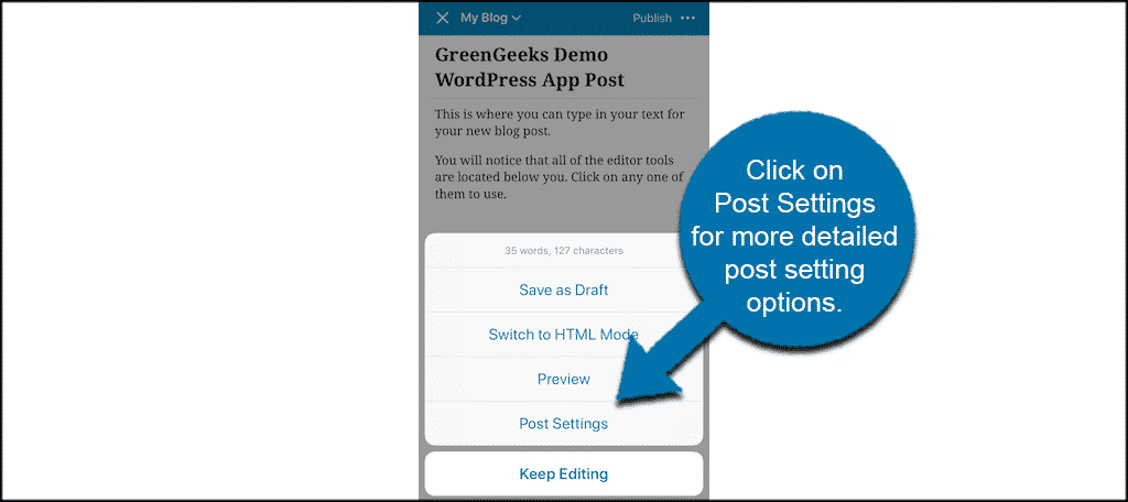 Click post settings for more detailed options