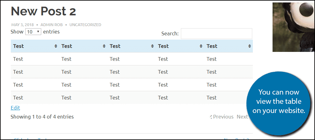 Preview Table