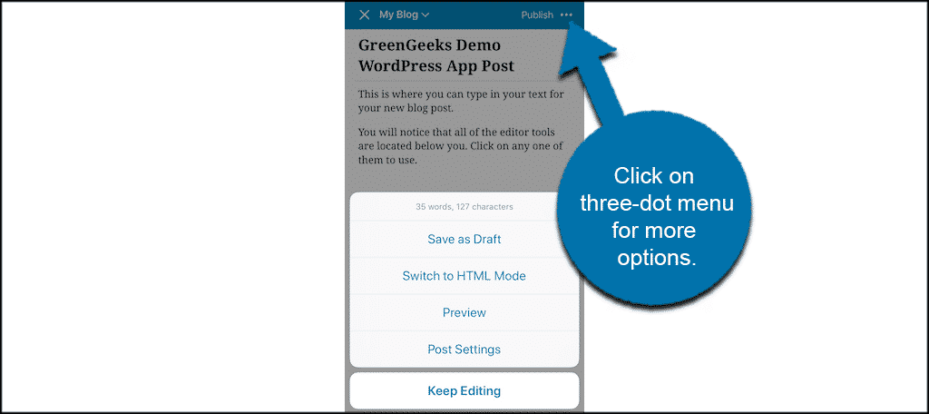 Click on three dot menu