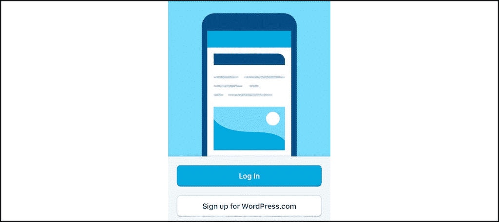 Wordpress app login screen