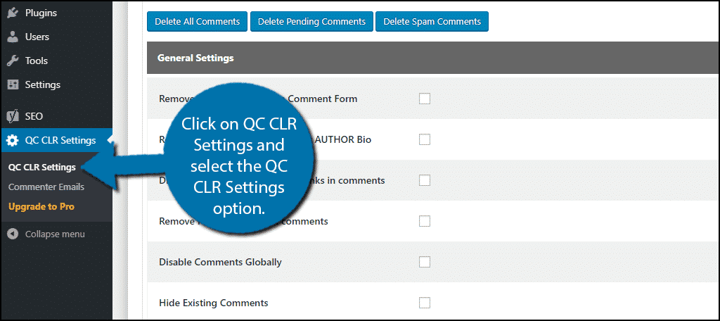 QC CLR Settings