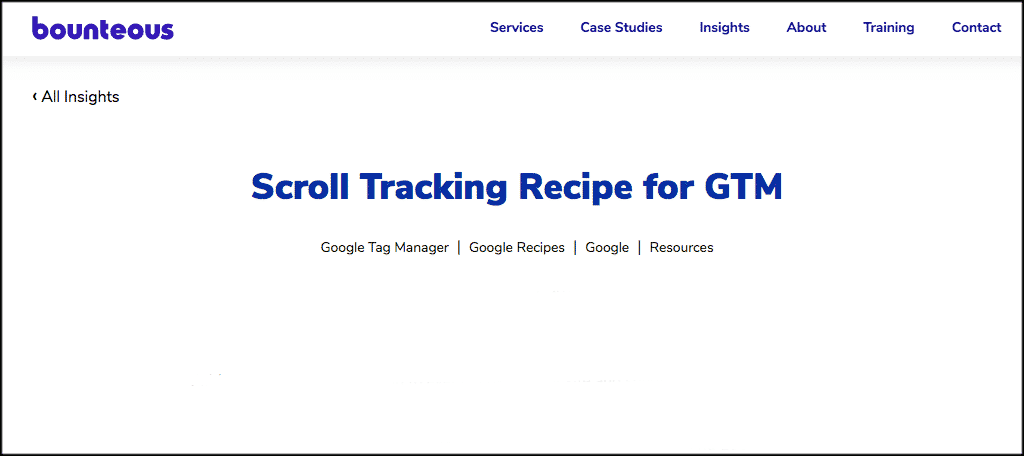 Scroll tracking recipe plugin