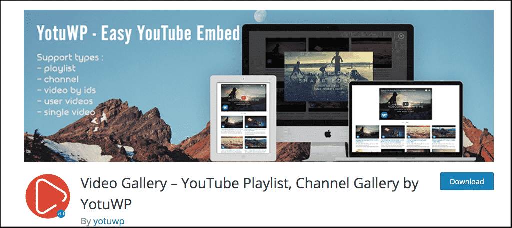 YouTube gallery wordpress plugin