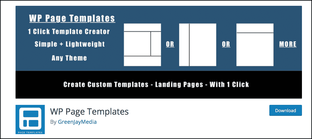 WordPress custom page templates plugin