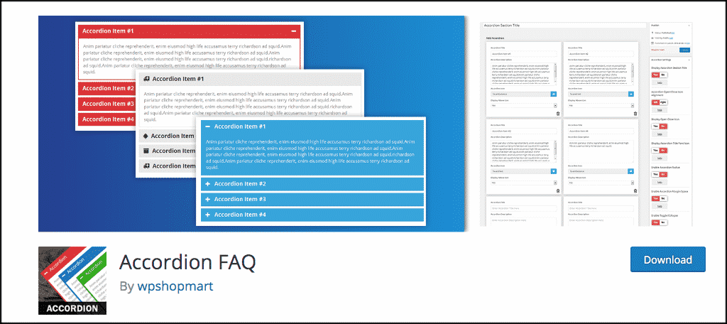 Wordpress accordion faq plugin