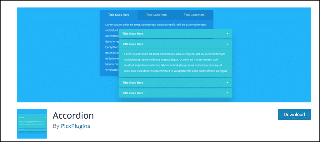 Wordpress accordion plugin
