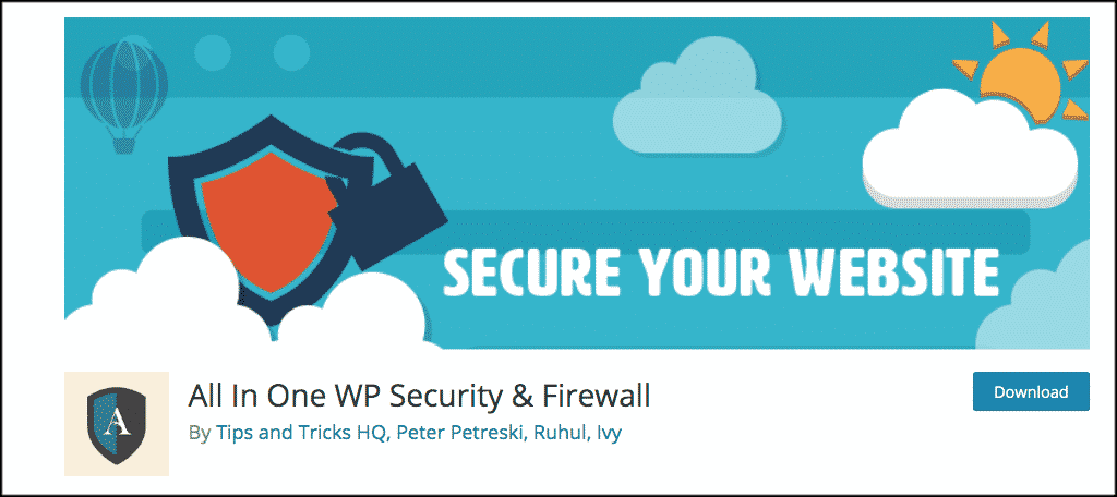 All in one WP firewall plugin