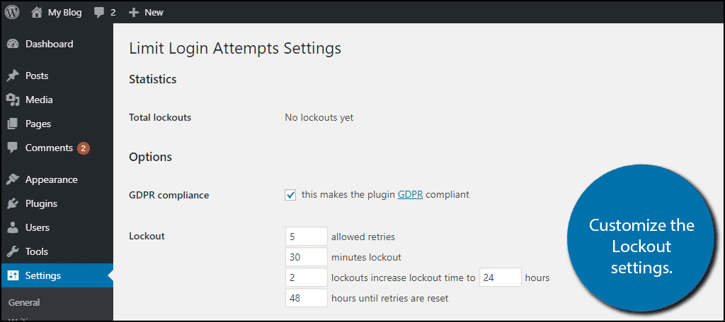 Customize Lockout Settings