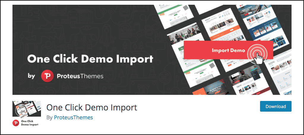 One click demo import plugin