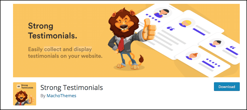 Strong testimonials plugin