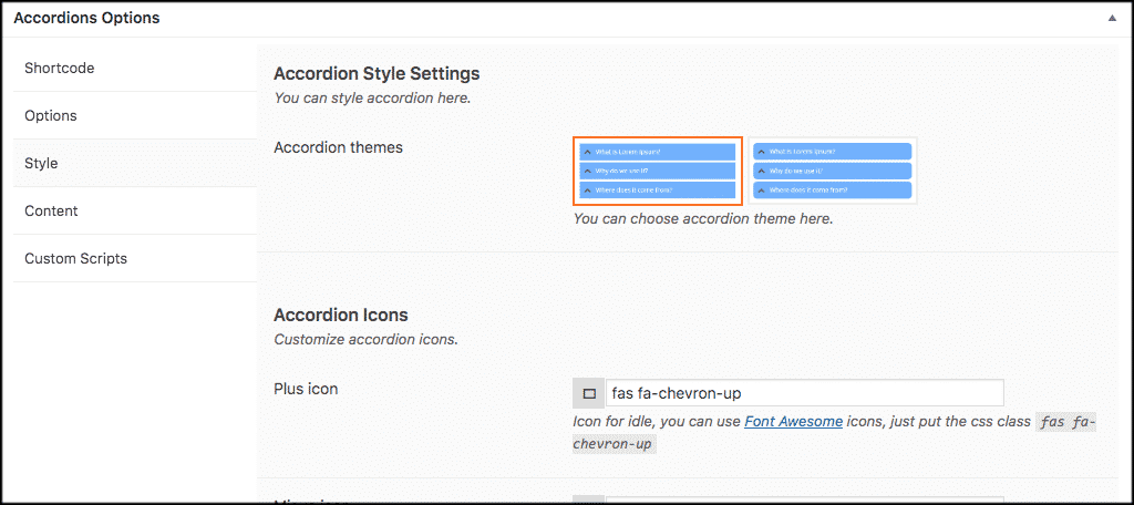 Wordpress accordion style tab