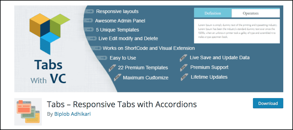 Tabs accordion plugin