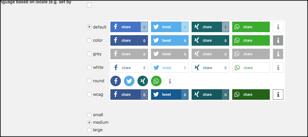 Opciones de diseño de botones