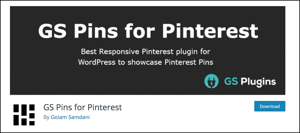 GS pins for pinterest plugin