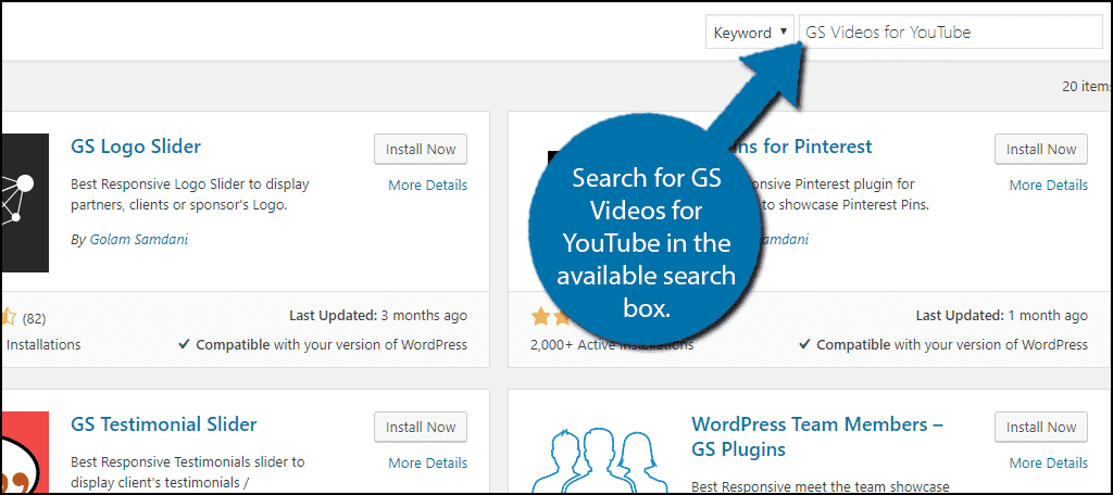 Search for Plugin