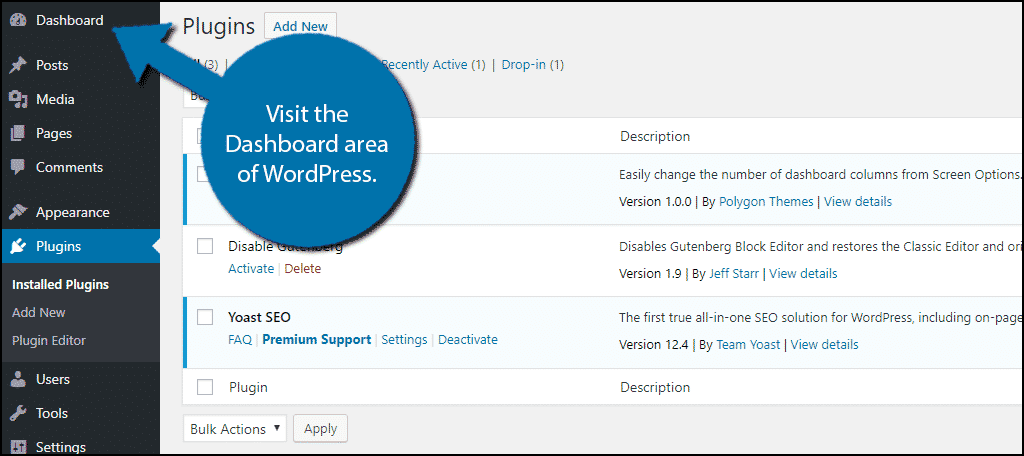 WordPress Dashboard