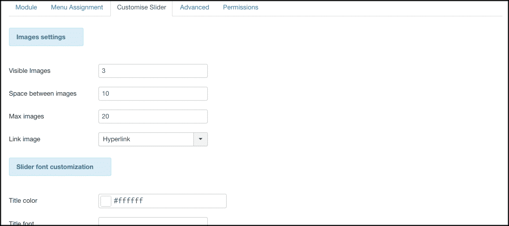 Customize image slider for joomla