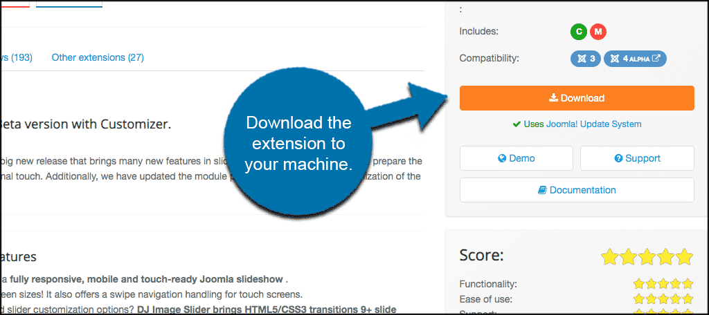 Download image slide for joomla