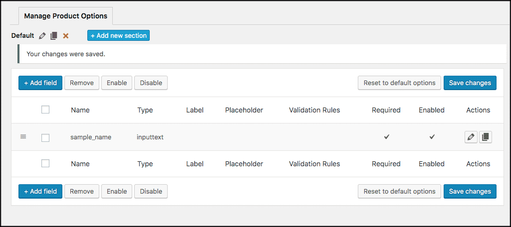 New woocommerce product options added