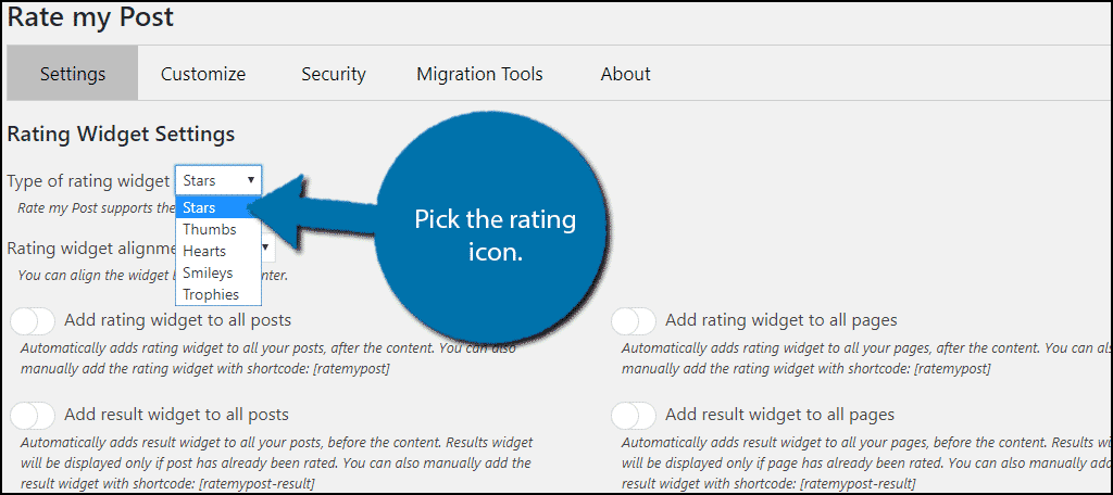 Choose Rating Icons