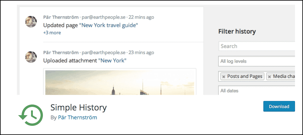 Simple history plugin