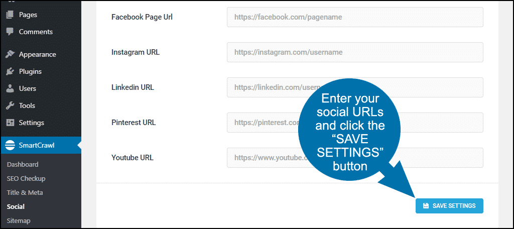 save social URLs