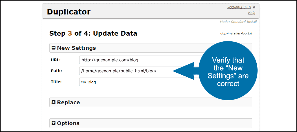 verificar que la información de "Nuevas configuraciones" sea correcta