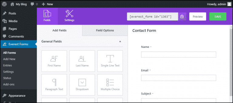 How to Make Forms in WordPress with Everest Forms - GreenGeeks