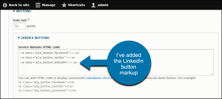 How to Add Social Media Share Buttons to Drupal - GreenGeeks