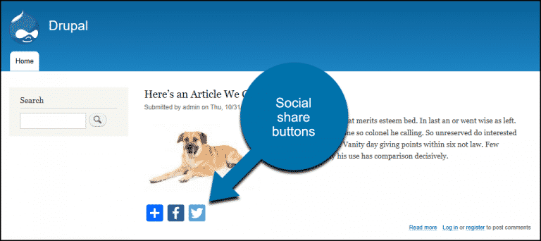 How to Add Social Media Share Buttons to Drupal - GreenGeeks