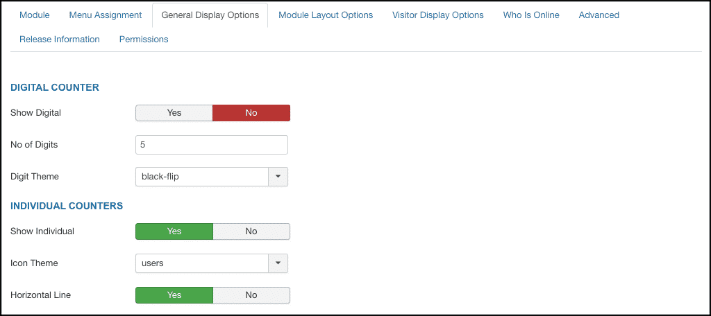 General Display Options