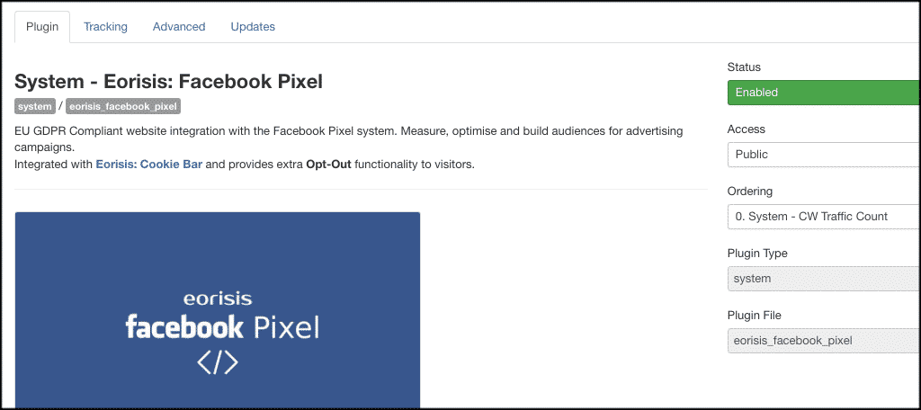 Facebook pixel joomla plugin