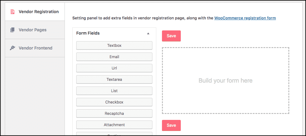 Vendor registration form