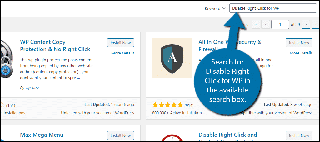 Disable Right Click For WP