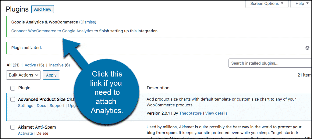 Connect to google analytics