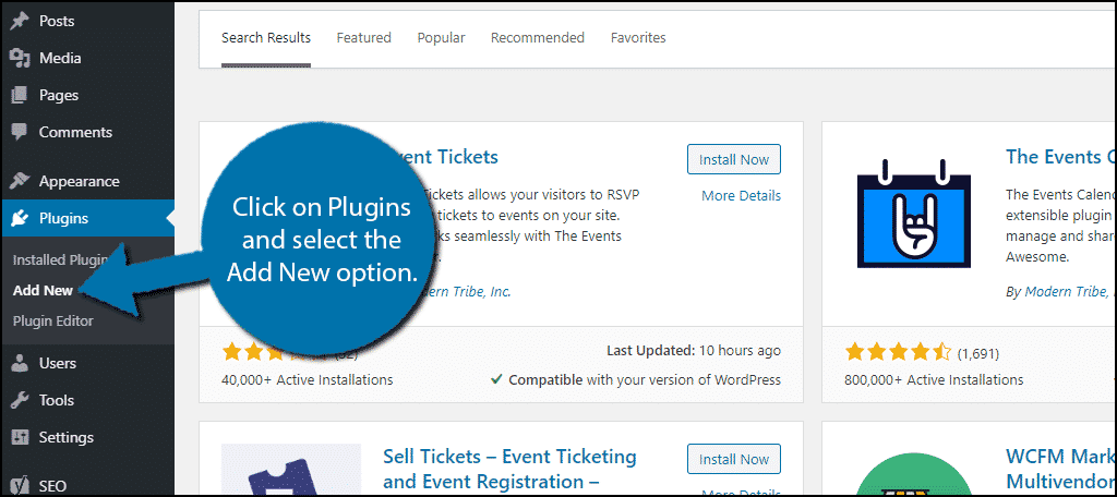Website for sale of tickets create in wordpress