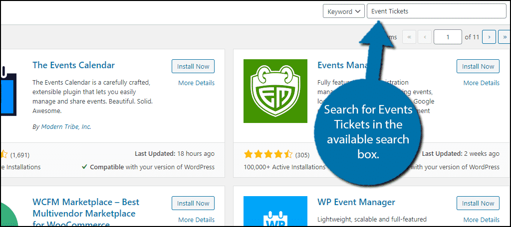 Search for Event Tickets