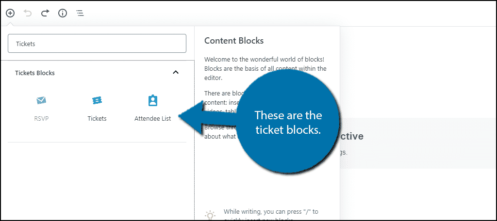 Ticket Blocks