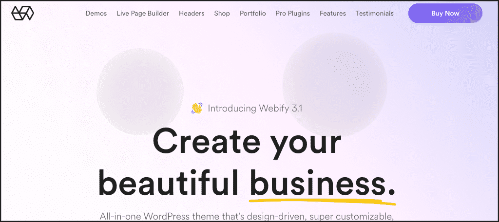 Webify professional website wordpress theme