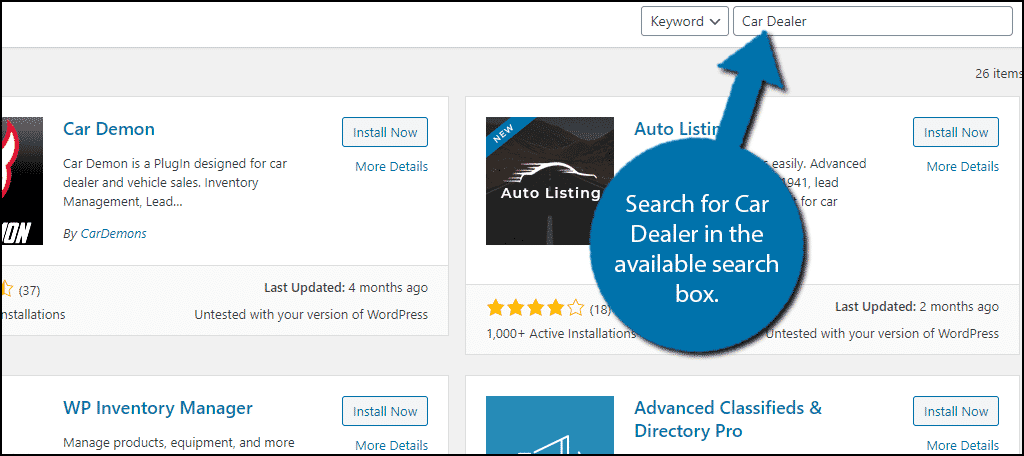 Car Dealer Plugin