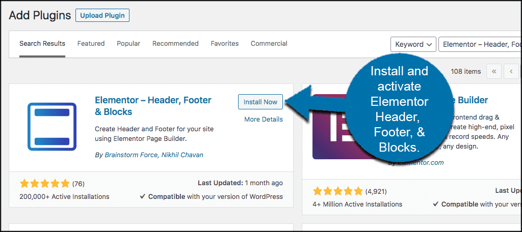 Install and activate plugin to edit headers and footers